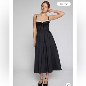 For Love & Lemons Doris Lace-Trim Midi Dress